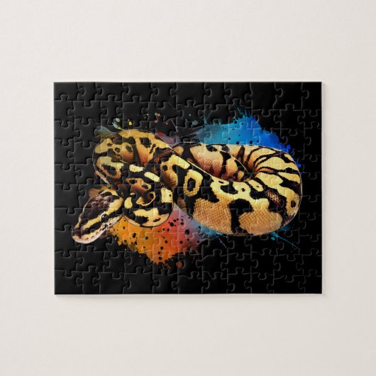 Ball Python Rainbow Color Waterverf Jigzaag Puzzle Legpuzzel (Horizontaal)