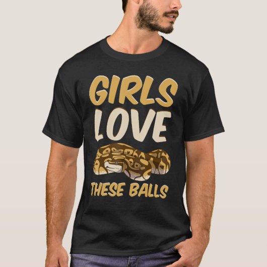 Ball Python Slang Meisjes Liefhebben Deze Ballen T-shirt (Voorkant)