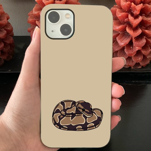 Ball Python Snake, Brown and Tan Illustrated iPhone Hoesje
