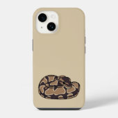 Ball Python Snake, Brown and Tan Illustrated iPhone Hoesje (Achterkant)