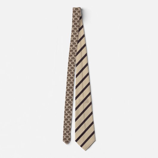 Ball Python Snake, Brown and Tan Patterned Stropdas (Achterkant)