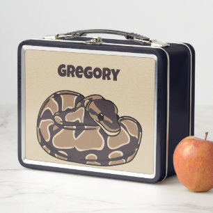 Ball Python Snake, Brown and Tan Personalized