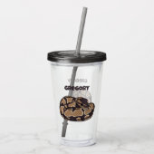Ball Python Snake, Brown and Tan Personalized Acryl Drinkbeker (Achterkant)