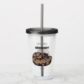 Ball Python Snake, Brown and Tan Personalized Acryl Drinkbeker (Voorkant)
