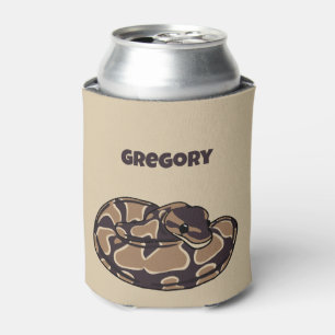 Ball Python Snake, Brown and Tan Personalized Blikjeskoeler