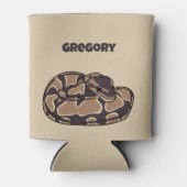 Ball Python Snake, Brown and Tan Personalized Blikjeskoeler (Voorkant)