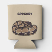 Ball Python Snake, Brown and Tan Personalized Blikjeskoeler (Achterkant)