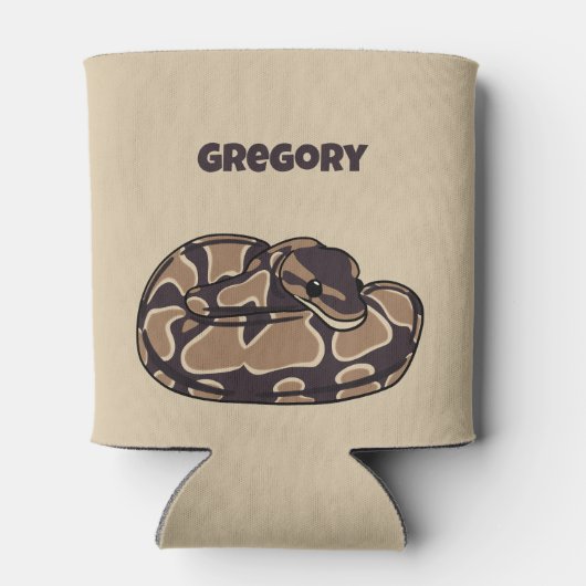 Ball Python Snake, Brown and Tan Personalized Blikjeskoeler (Achterkant)