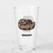 Ball Python Snake, Brown and Tan Personalized Glas (Achterkant)