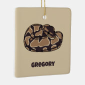 Ball Python Snake, Brown and Tan Personalized Keramisch Ornament (Rechts)