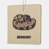 Ball Python Snake, Brown and Tan Personalized Keramisch Ornament (Links)
