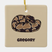 Ball Python Snake, Brown and Tan Personalized Keramisch Ornament (Voorkant)