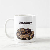 Ball Python Snake, Brown and Tan Personalized Koffiemok (Links)