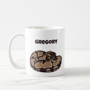 Ball Python Snake, Brown and Tan Personalized Koffiemok