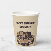 Ball Python Snake, Brown and Tan Personalized Papieren Bekers (Achterkant)