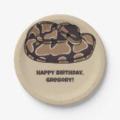 Ball Python Snake, Brown and Tan Personalized Papieren Bordje (Voorkant)
