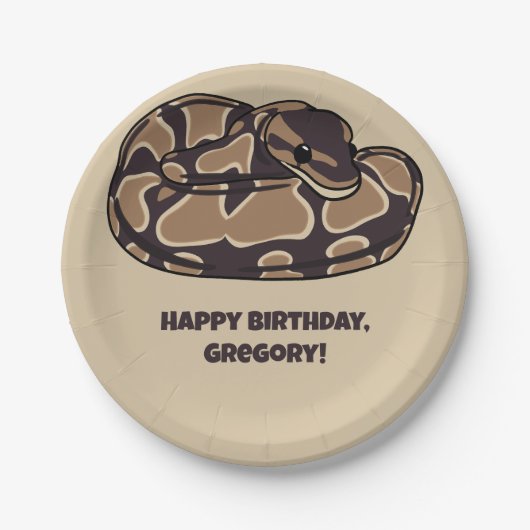 Ball Python Snake, Brown and Tan Personalized Papieren Bordje (Voorkant)