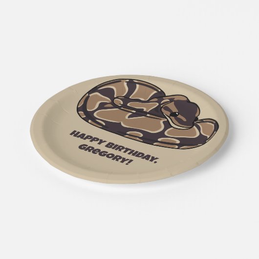 Ball Python Snake, Brown and Tan Personalized Papieren Bordje (Gekanteld)