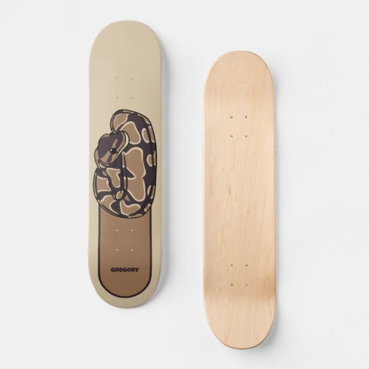 Ball Python Snake, Brown and Tan Personalized Persoonlijk Skateboard (Voorkant)