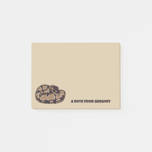 Ball Python Snake, Brown and Tan Personalized Post-it® Notes (Voorkant)