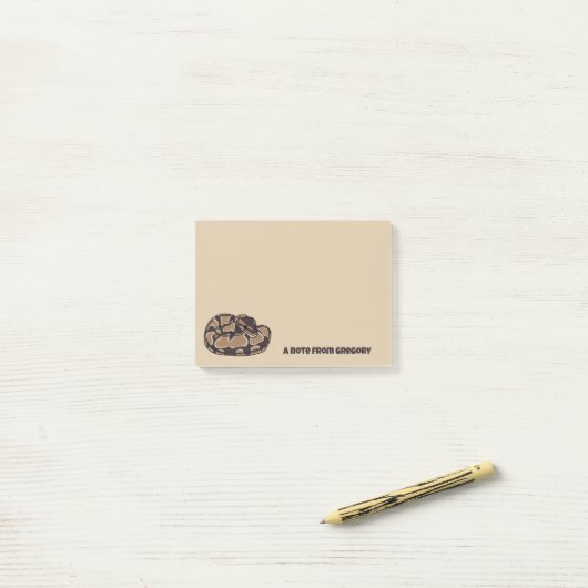 Ball Python Snake, Brown and Tan Personalized Post-it® Notes (Op bureau)
