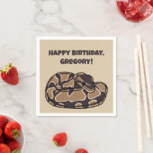 Ball Python Snake, Brown and Tan Personalized Servet (Insitu)