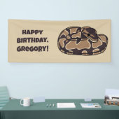 Ball Python Snake, Brown and Tan Personalized Spandoek (Beurs)