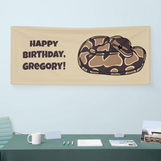 Ball Python Snake, Brown and Tan Personalized Spandoek (Beurs)