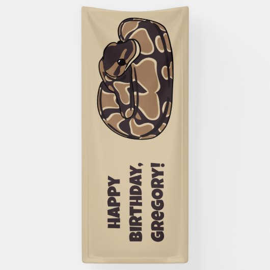 Ball Python Snake, Brown and Tan Personalized Spandoek (Verticaal)