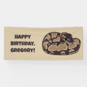 Ball Python Snake, Brown and Tan Personalized Spandoek (Horizontaal)