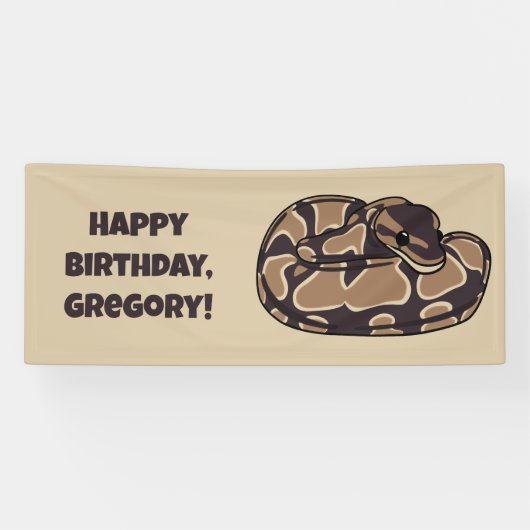 Ball Python Snake, Brown and Tan Personalized Spandoek (Horizontaal)