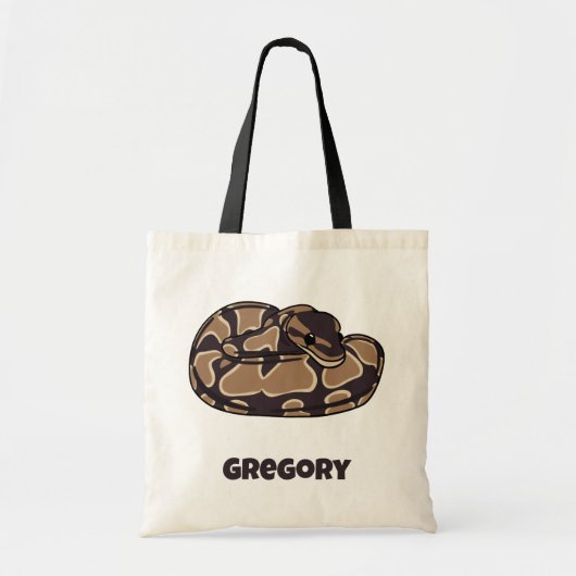 Ball Python Snake, Brown and Tan Personalized Tote Bag (Voorkant)