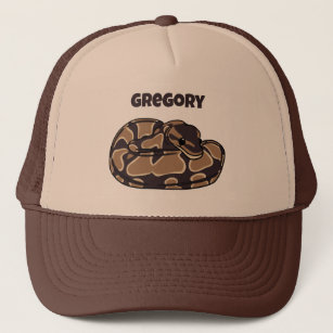 Ball Python Snake, Brown and Tan Personalized Trucker Pet