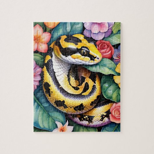 Ball Python Snake Family Pet Portrait Legpuzzel (Verticaal)