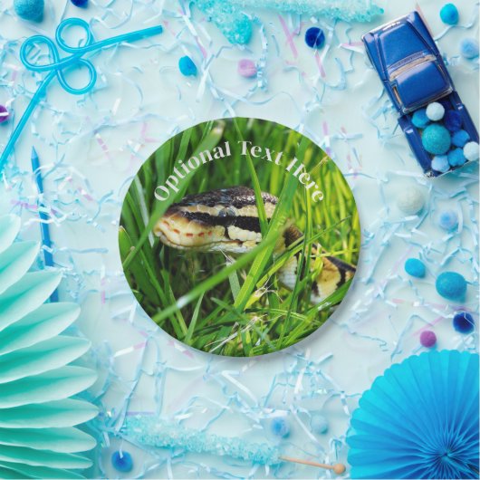 Ball Python Snake in the Grass Papieren Bordje (Feest)