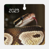 Ball Python Snake Metalen Ornament (Voorkant)