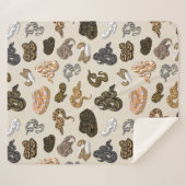 Ball Python Snake Morph Pattern Sherpa Deken (Voorkant (horizontaal))