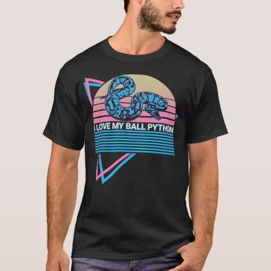 Ball Python Snake Retro Ik hou van mijn Ball Pytho T-shirt (Voorkant)