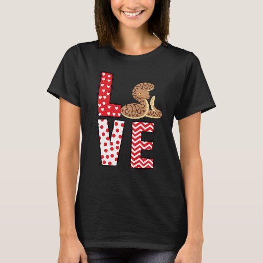 Ball Python Valentines Day Love Valentine Cute Hea T-shirt (Voorkant)