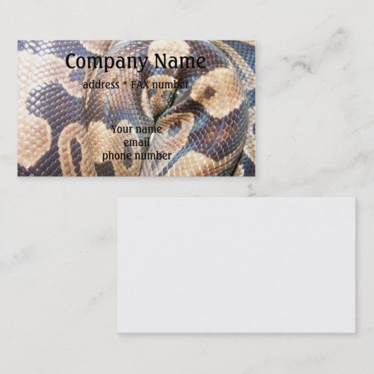Ball Python Visitekaartje (Voorkant / Achterkant)