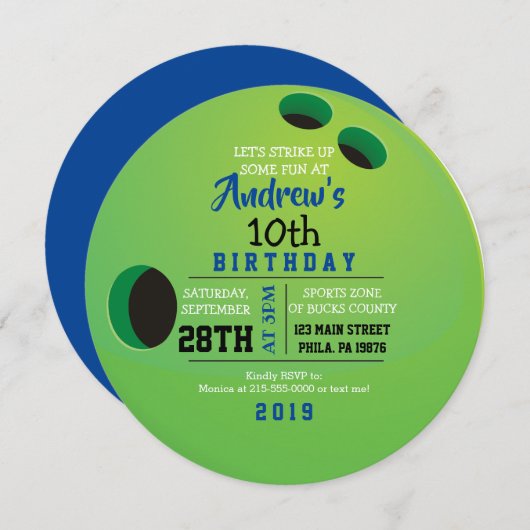 BALL ROUND Birthday Party nodiging Kaart (Voorkant / Achterkant)