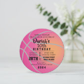 BALL ROUND Birthday Party nodiging Kaart (Staand voorkant)