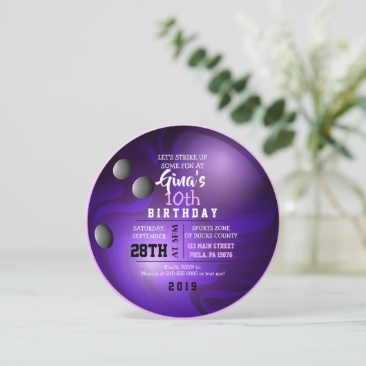 BALL ROUND Birthday Party nodiging Kaart (Staand voorkant)