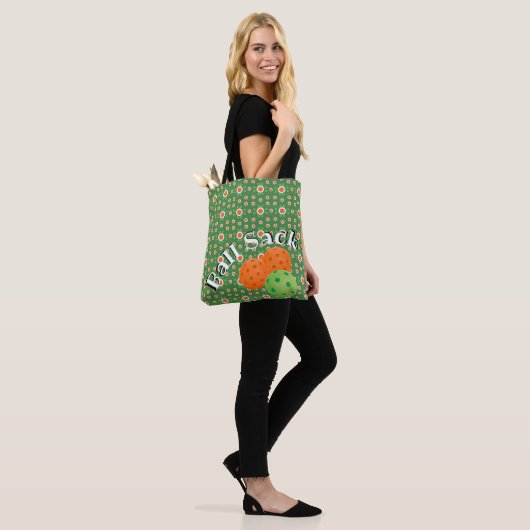 Ball Sack for Pickleballen - Groen en Oranje Tote Bag (Op model)