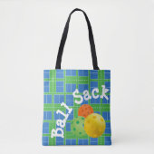 Ball Sack voor Pickleballen - Blauw en Groen Tote Bag (Voorkant)
