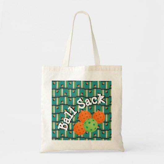 Ball Sack voor Pickleballen - Blauwgroen, Oranje,  Tote Bag (Voorkant)