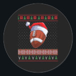 Ball Santa Hat Christmas Fun Ball Santa P Ronde Sticker<br><div class="desc">Football Ball Santa Hat Kerstmis Ball Santa Pajamas</div>
