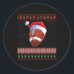 Ball Santa Hat Christmas Fun Ball Santa P Ronde Sticker<br><div class="desc">Football Ball Santa Hat Kerstmis Ball Santa Pajamas</div>