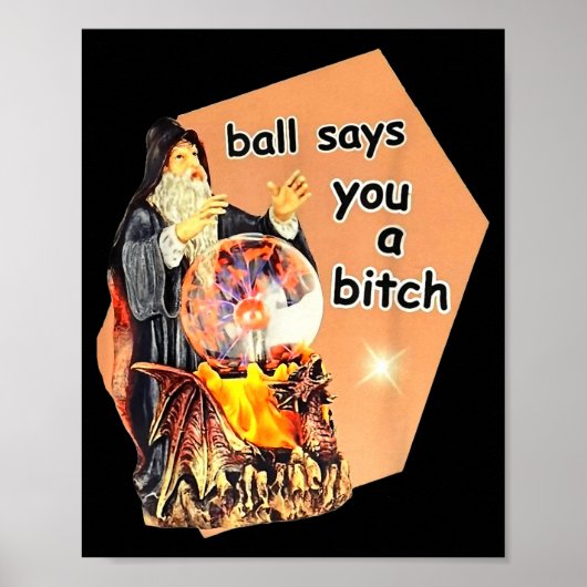 Ball Says You A Btch Meme  Poster (Voorkant)