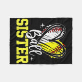 Ball Sister Softball Baseball Sister Fleece Deken (Voorkant (Horizontaal))
